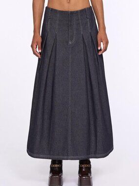 ORR Women's Colette Denim Skirt Size XS In Navy